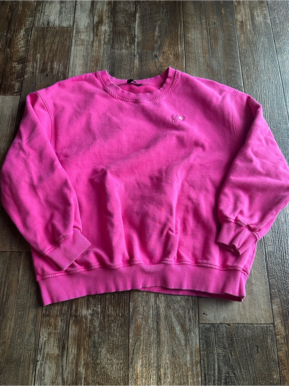 For Love & Lemons Alex Oversized Fleece Hot Pink Comfy Sweatshirt Womens Sz S